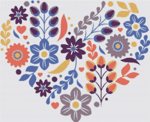 Heart Of Flowers - X Squared Cross Stitch