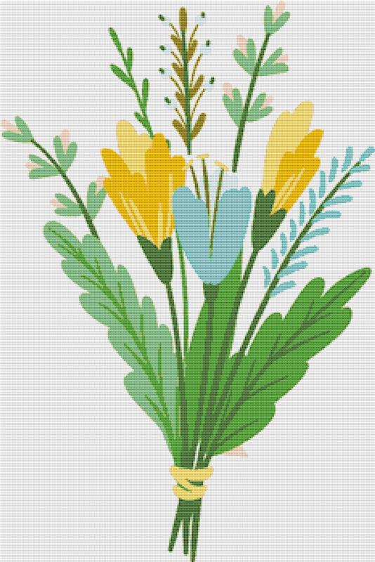 Bouquet Of Flowers I - X Squared Cross Stitch