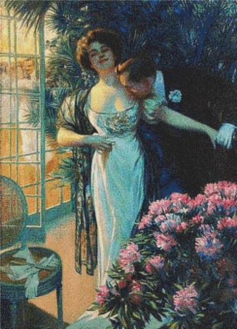 Femme éLégante Et Son Cavalier - X Squared Cross Stitch