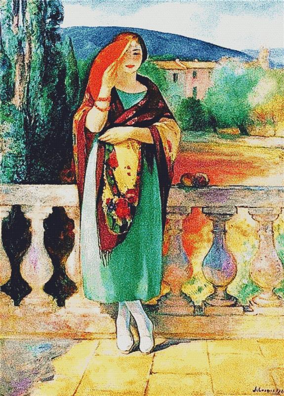 Girl With A Fan - X Squared Cross Stitch