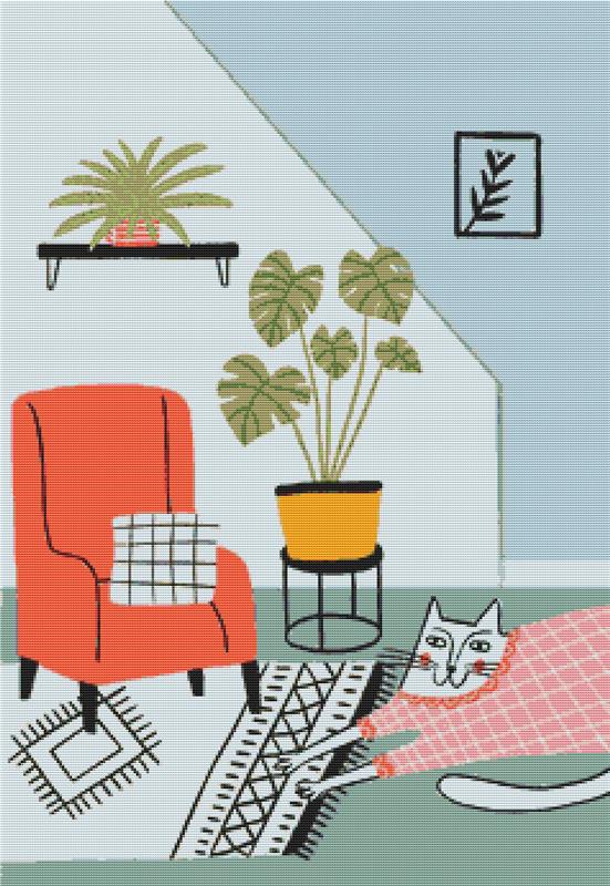 Relaxing Cat I - X Squared Cross Stitch