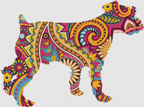 Pink Paisley Dog - X Squared Cross Stitch