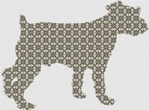Mosaic Floral Dog - X Squared Cross Stitch