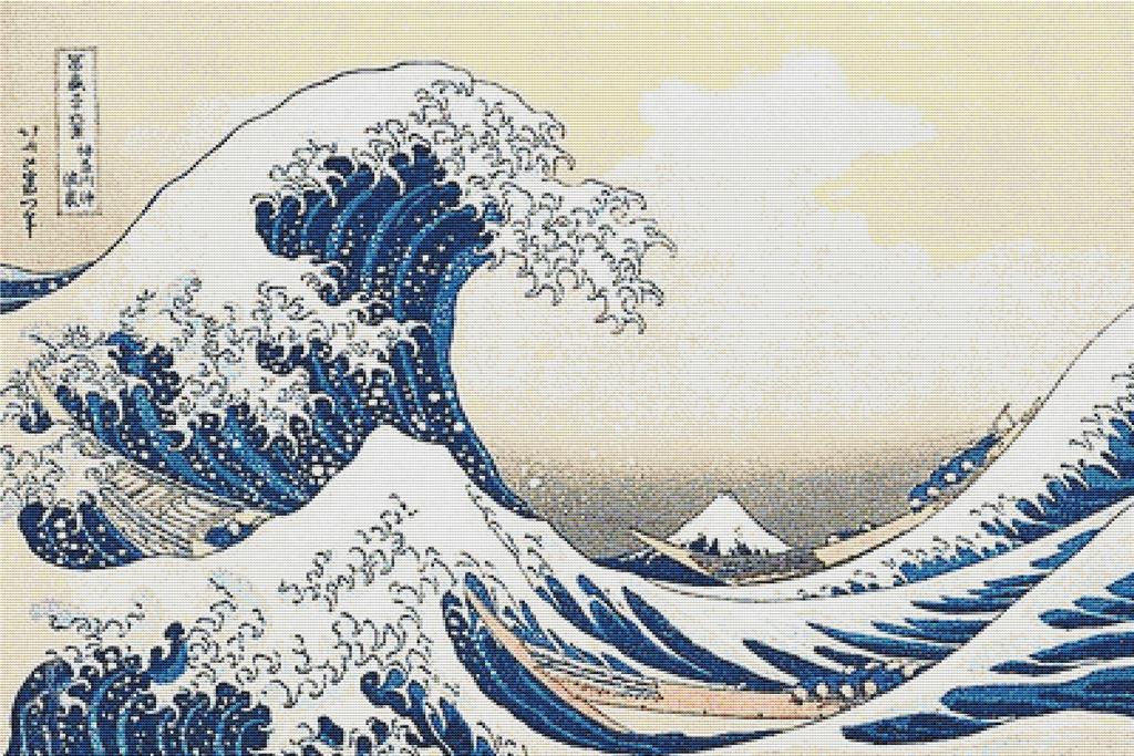 The Great Wave Off Kanagawa - X Squared Cross Stitch