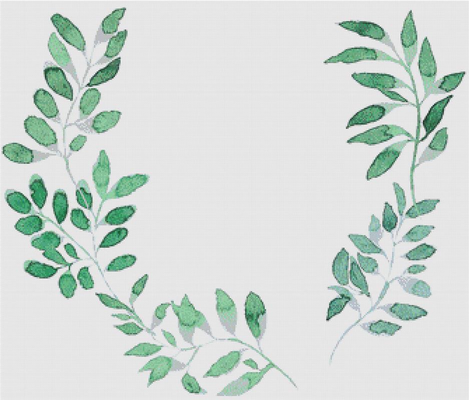 Green Wreath - X Squared Cross Stitch
