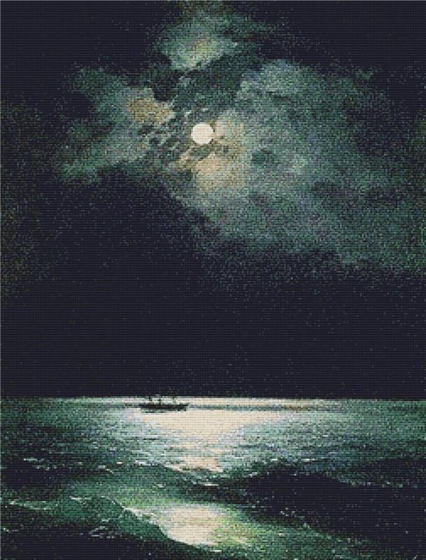 The Black Sea At Night - X Squared Cross Stitch