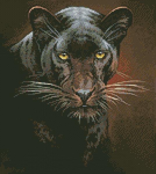 Mini Black Panther Portrait - Artecy Cross Stitch
