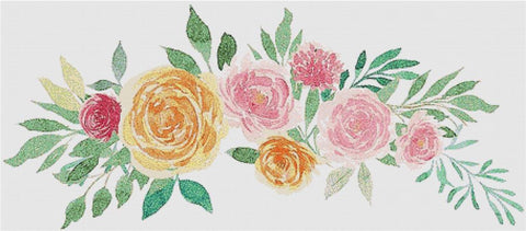 Delicate Blush Bouquet - X Squared Cross Stitch