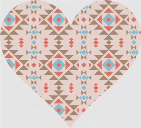 Native Rustic Heart - X Squared Cross Stitch