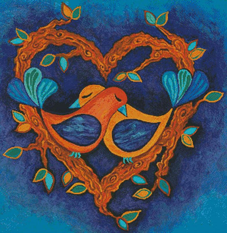 Lovebirds Painting - Artecy Cross Stitch