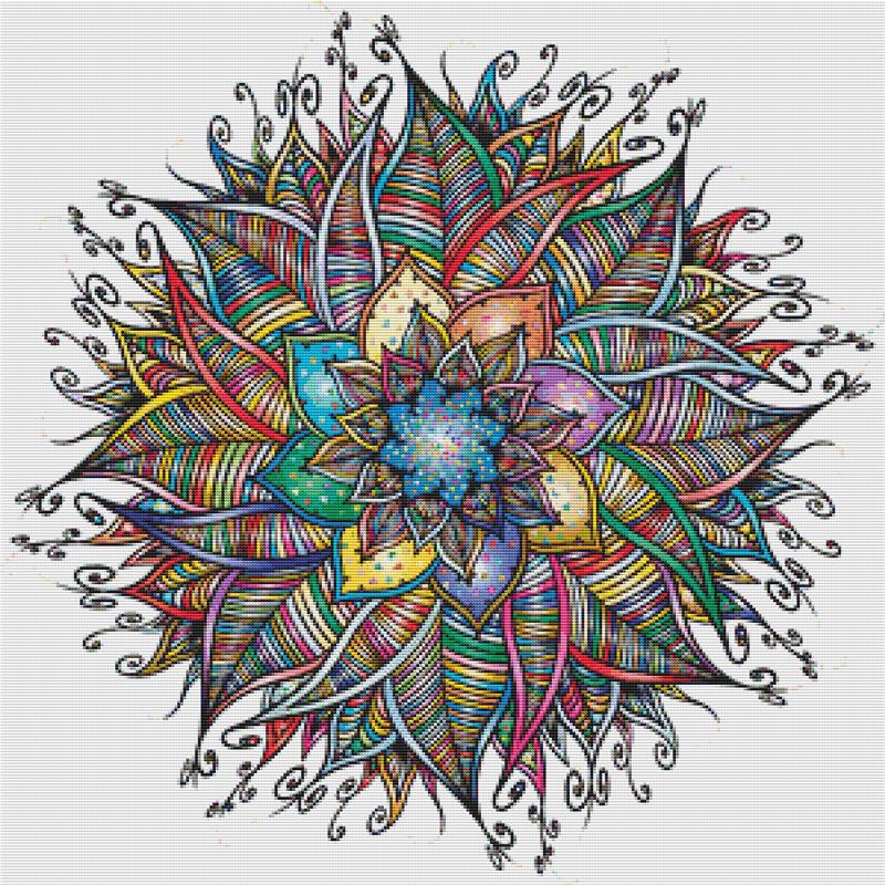 Prismatic Chromatic Mandala - X Squared Cross Stitch