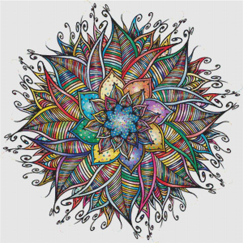 Prismatic Chromatic Mandala - X Squared Cross Stitch