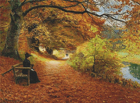 Wooded Path In Autumn - X Squared Cross Stitch