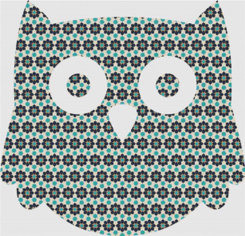 Geometric Floral Owl - X Squared Cross Stitch