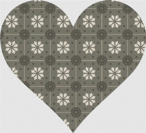 Grey Mosaic Heart - X Squared Cross Stitch