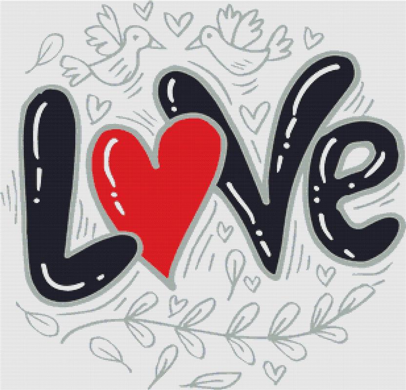 Love I - X Squared Cross Stitch