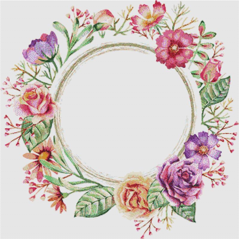 Summer Watercolour Frame - X Squared Cross Stitch