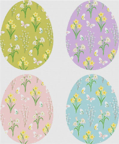 Set Of Easter Eggs - X Squared Cross Stitch