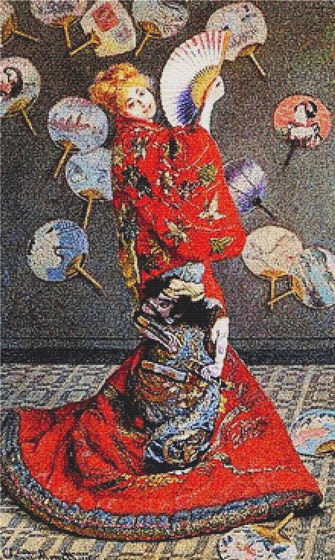 Camille Monet In Japanese Costume - X Squared Cross Stitch