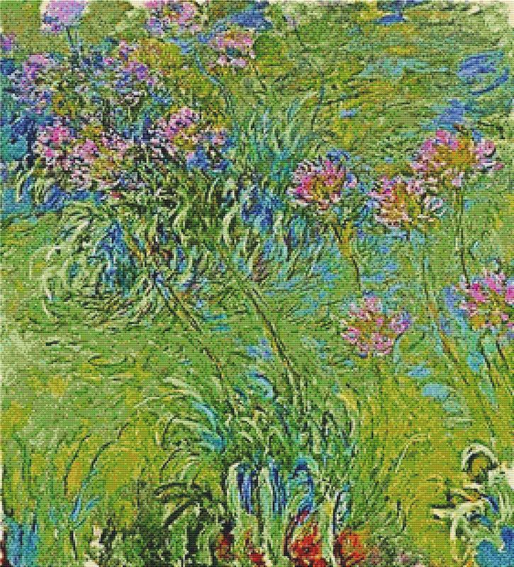 Agapanthus Flowers - X Squared Cross Stitch