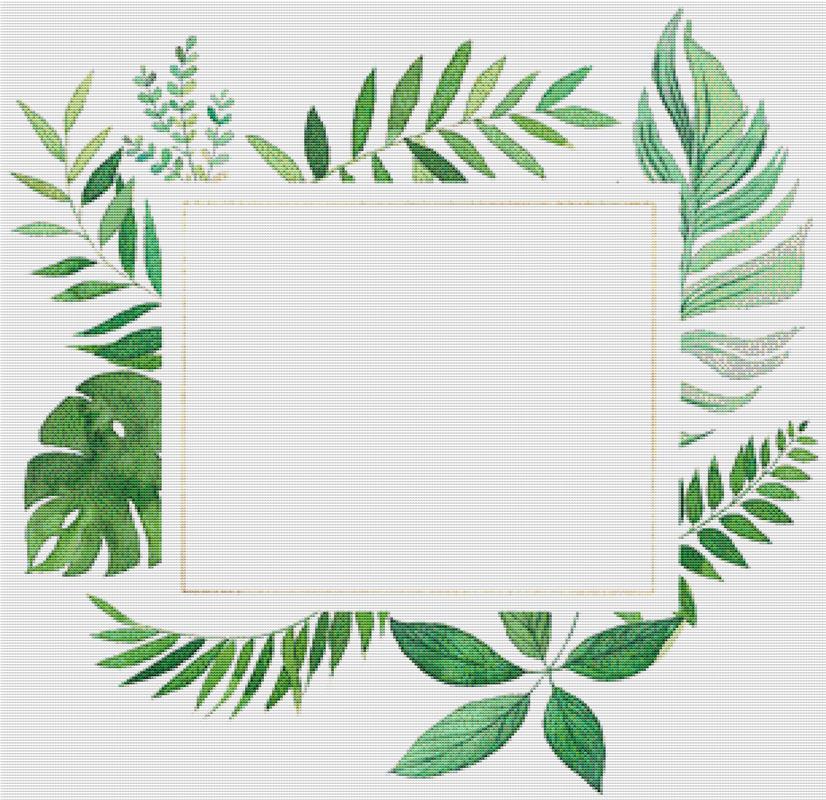 Tropical Green Frame - X Squared Cross Stitch