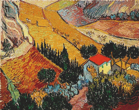 Landscape With House And Ploughman - X Squared Cross Stitch