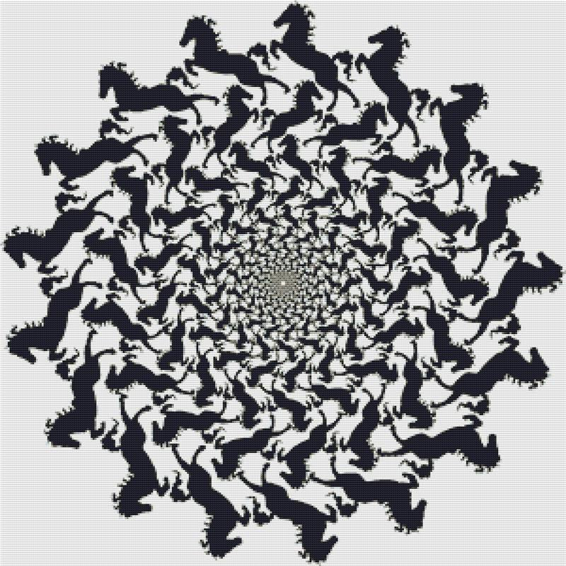 Maelstrom Of Horses - X Squared Cross Stitch