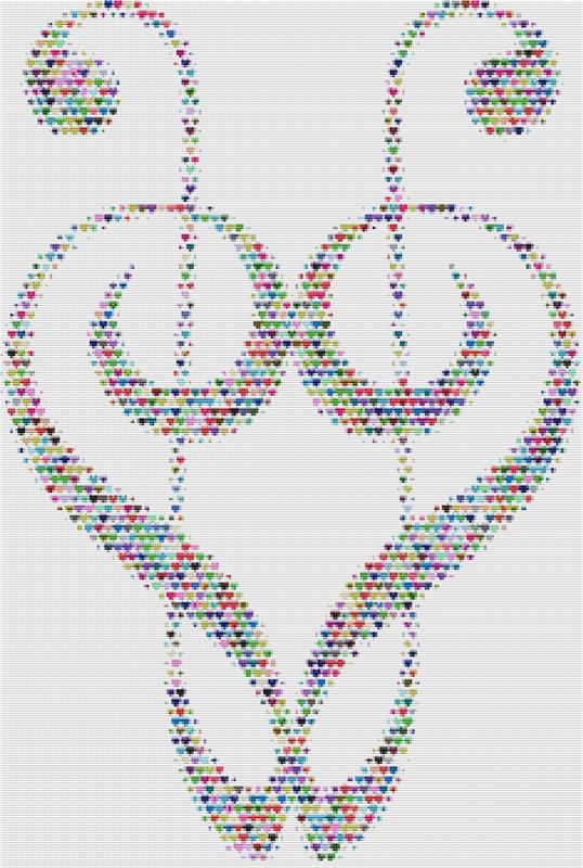 Clef Of Hearts - X Squared Cross Stitch