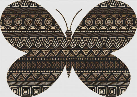 Tribal Gold Butterfly - X Squared Cross Stitch