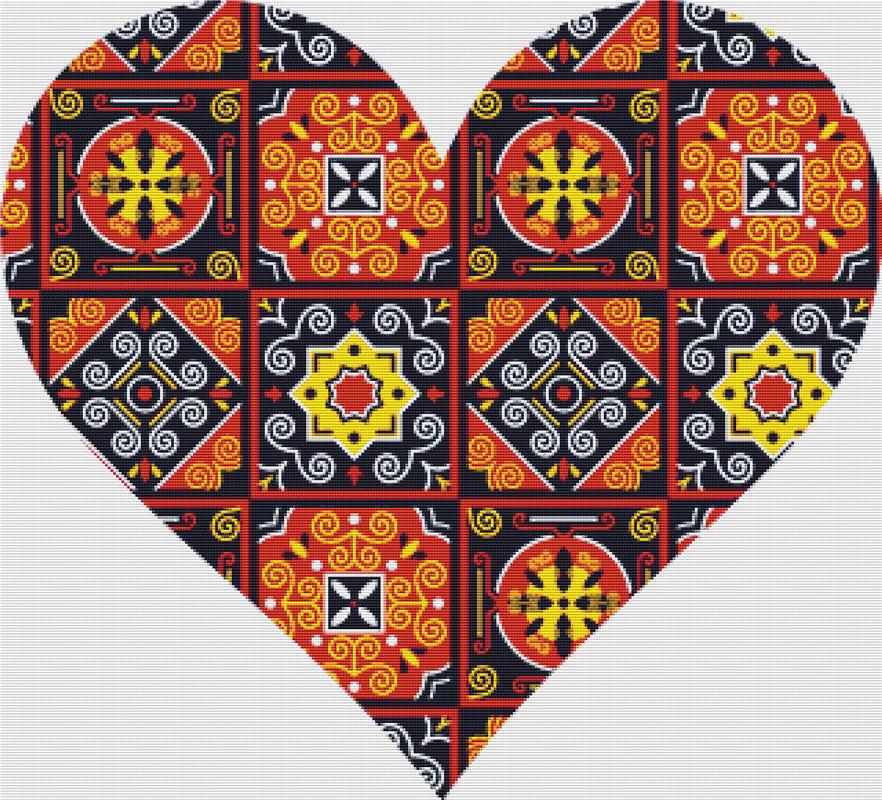 Azulejos Heart - X Squared Cross Stitch