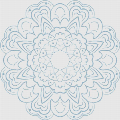 Blue Mandala - X Squared Cross Stitch