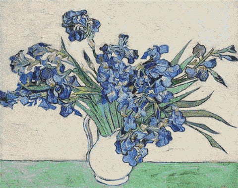 Vase With Irises - X Squared Cross Stitch