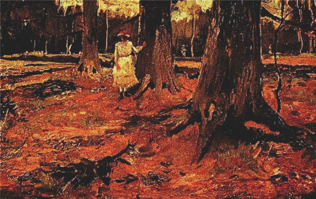 Girl In White In The Woods - X Squared Cross Stitch