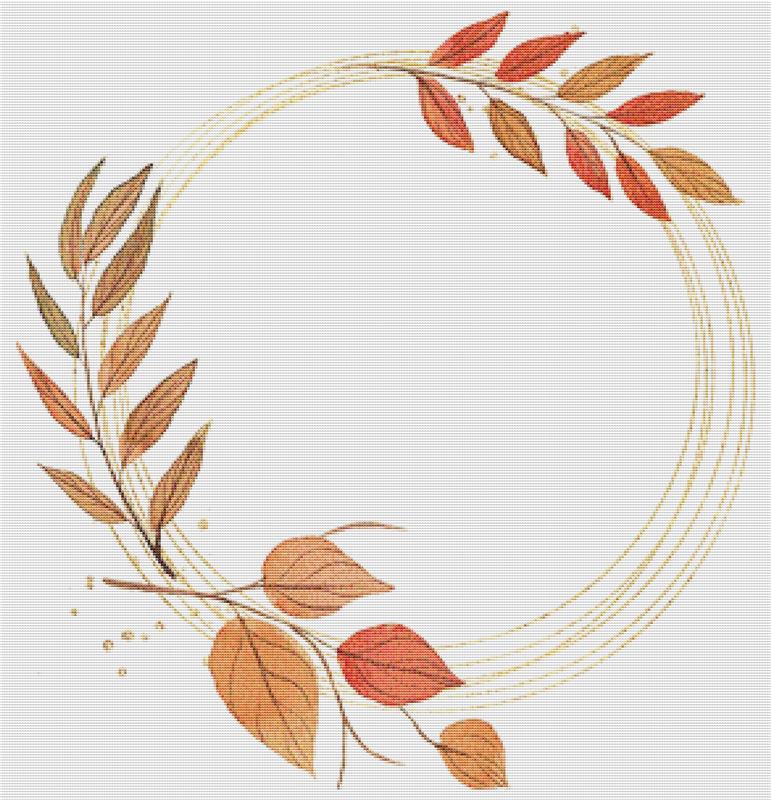 Orange Autumn Frame - X Squared Cross Stitch