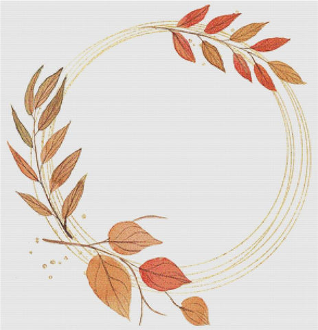 Orange Autumn Frame - X Squared Cross Stitch