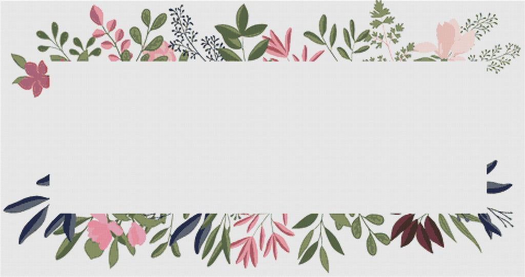 Rectangular Floral Frame - X Squared Cross Stitch