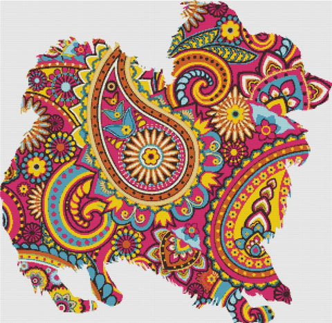 Pink Paisley Dog I - X Squared Cross Stitch