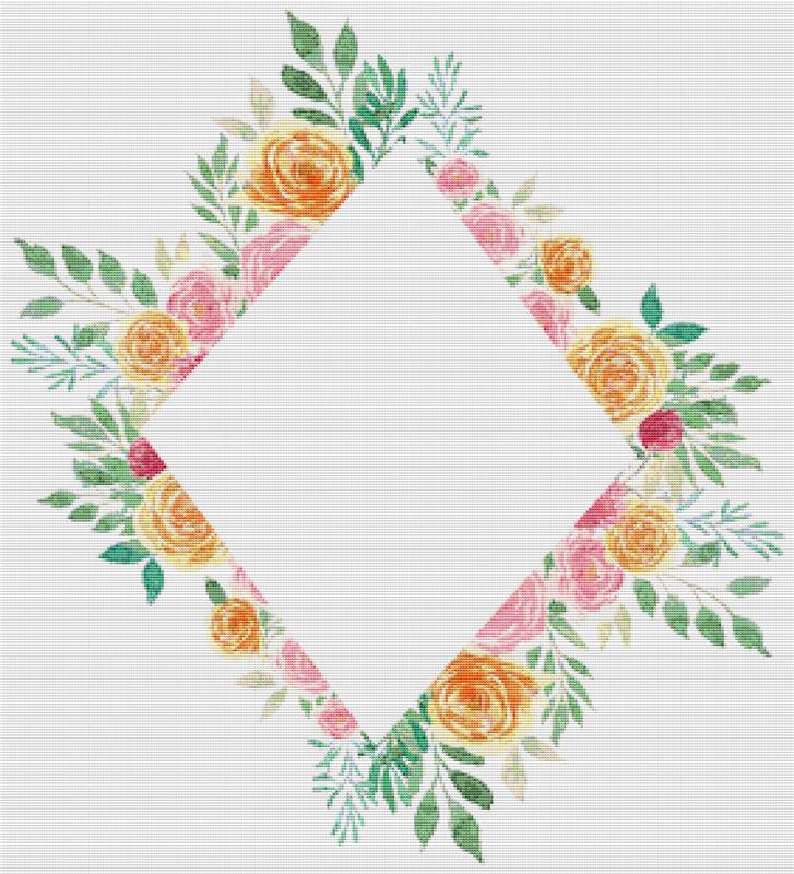 Diamond Watercolour Frame - X Squared Cross Stitch