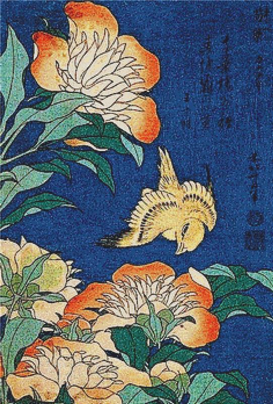 Canary And Peonies - X Squared Cross Stitch