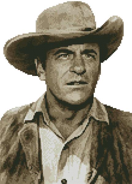 Mini James Arness (Sepia) - Artecy Cross Stitch