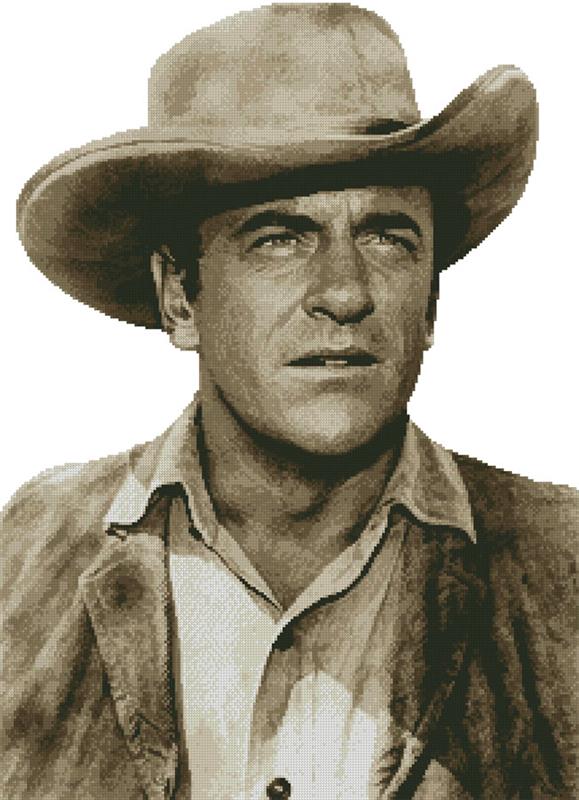 James Arness (Sepia) - Artecy Cross Stitch