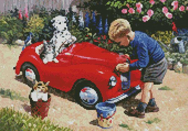 Mini Cleaning The Car - Artecy Cross Stitch
