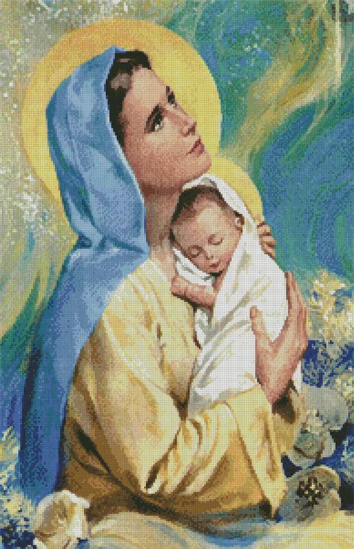Mary And Baby Jesus (Large) - Artecy Cross Stitch