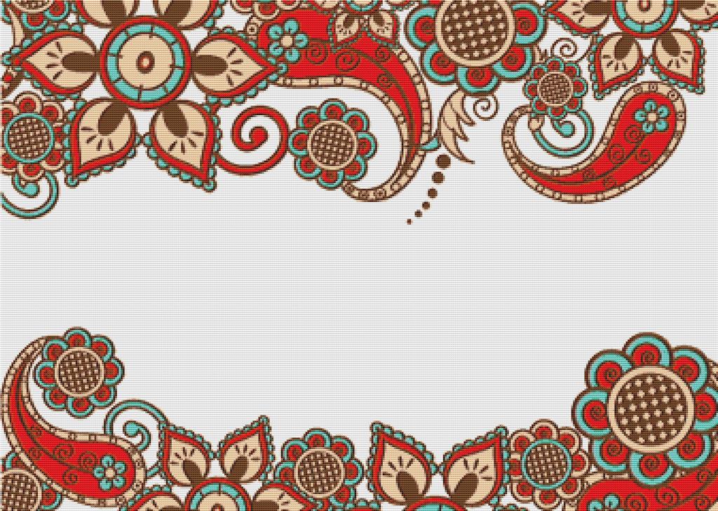 Paisley Border - X Squared Cross Stitch