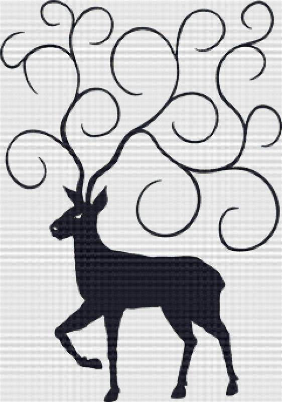Antler Silhouette - X Squared Cross Stitch