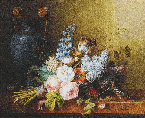 Bouquet De Fleurs Au Nid D'oiseau - X Squared Cross Stitch