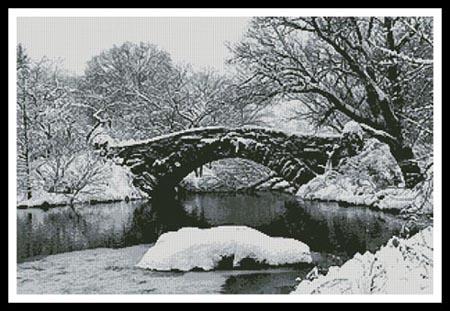 Lake And Bridge In Winter - Artecy Cross Stitch