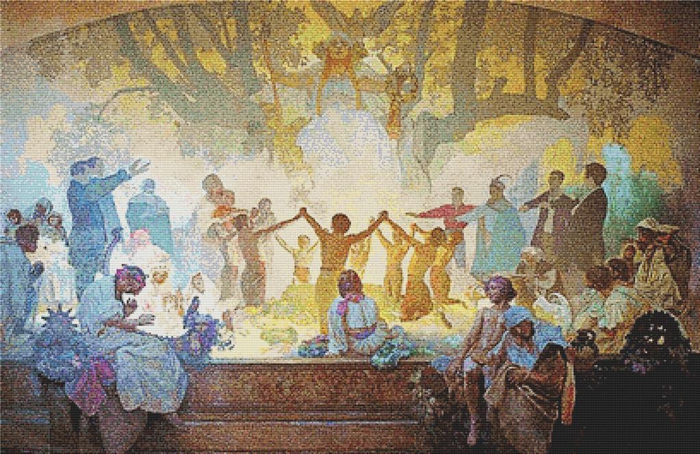 The Oath Of Omladina Under The Slavic Linden Tree - X Squared Cross Stitch