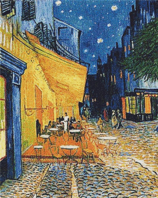 Café Terrace At Night - X Squared Cross Stitch