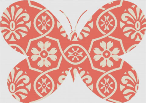 Orange Floral Butterfly - X Squared Cross Stitch